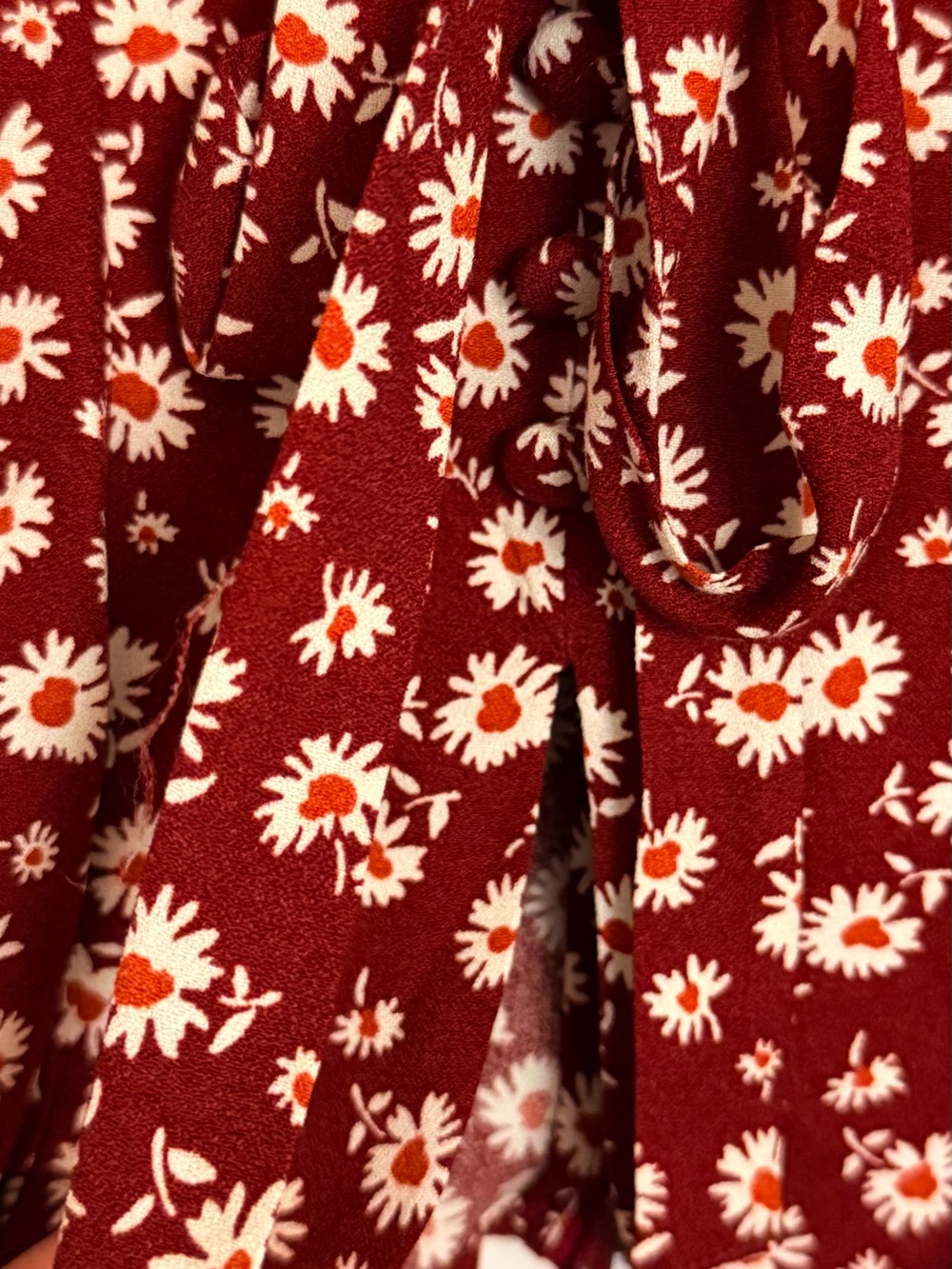 Reformation Burgundy Daisy Tie-Front Blouse - Picture 3 of 5